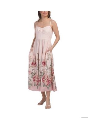 Calypso St. Barth Pink Floral Spaghetti-Strap Maxi Dress